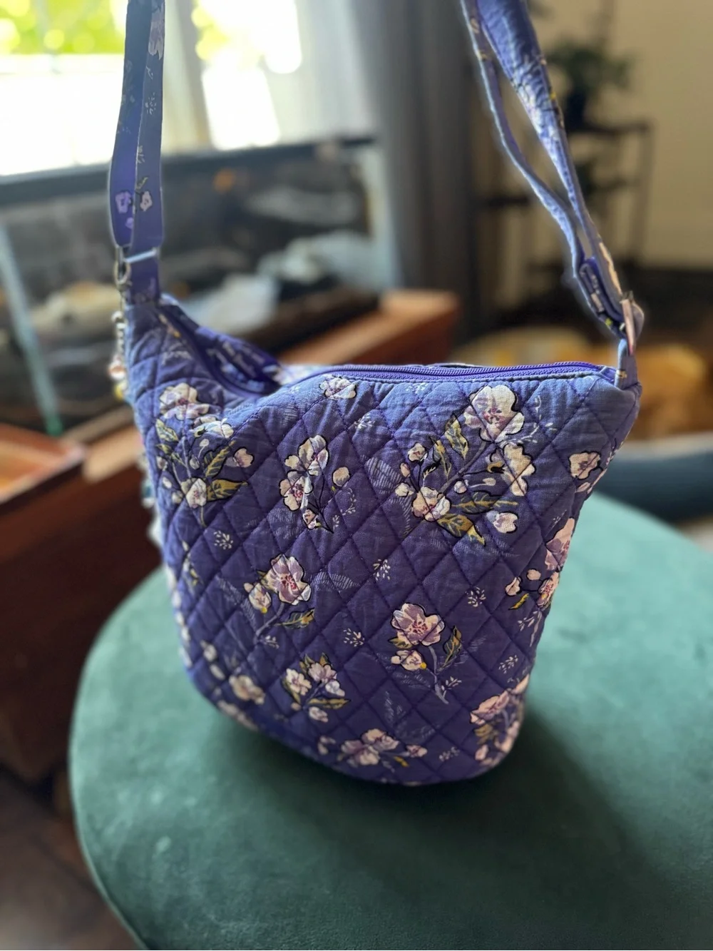 Vera Bradley Quilted Floral Shoulder Bag in Purple